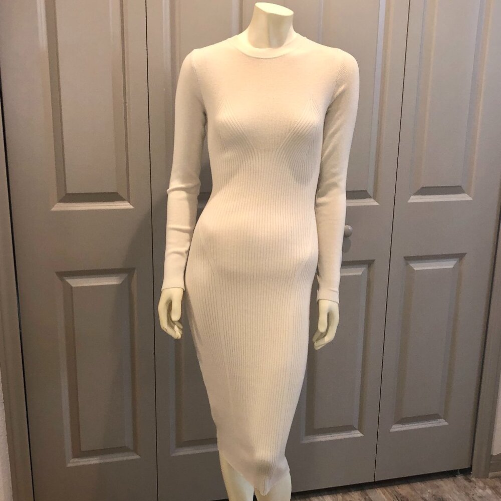 Flying Tomato Long Sleeve Bodycon Knit Dress - Tan
